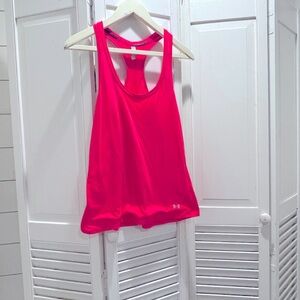 Under Armour, pink, razor back tank.